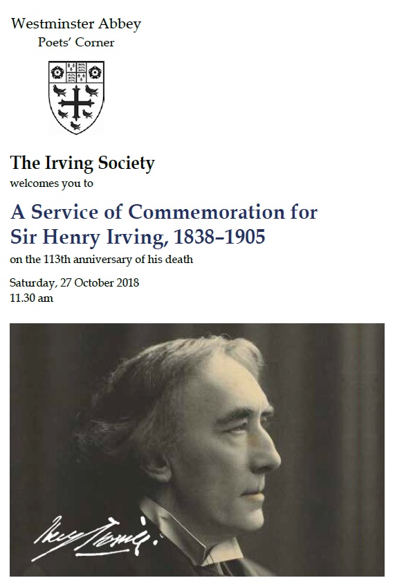 Irving Society - Order of Service 